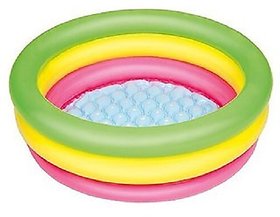 Inflatable 2 feet Kids Swimming Pool/Water Pool Bath Tub/Kiddie Pool Illustrated Bottom, Fun in love (MultiColor)