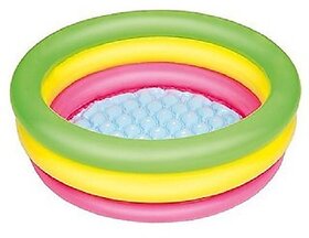 Inflatable 2 feet Kids Swimming Pool/Water Pool Bath Tub/Kiddie Pool Illustrated Bottom, Fun in love (MultiColor)