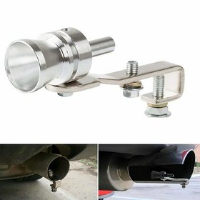 NEYSSA Turbo Sound Whistle Exhaust Pipe Blowoff Valve Simulator Size M for Universal for all Car (Silver, Pack Of 1)
