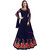 Saadhvi Blue and Red Silk Embroidered Semi Stitched Flared Gown