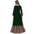 Saadhvi Green Faux Georgette Embroidered Semi Stitched Flared Gown