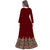 Saadhvi Maroon Faux Georgette Embroidered Semi Stitched Flared Gown