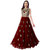 Saadhvi Maroon Net Embroidered Semi Stitched Gown