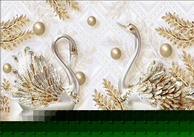 Style Ur Home - Love Birds - Pair of Swan - Wallpaper - 1.5 Ft x 2 Ft