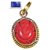 Urancia Red Coral Ganapati Moonga Ganesh Panchdhatu Alloy Pendant for Fengshui Vastu Home