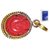 Urancia Red Coral Ganapati Moonga Ganesh Panchdhatu Alloy Pendant for Fengshui Vastu Home