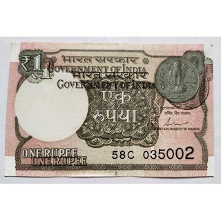 one rupees error note.