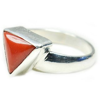 triangle moonga ring natural  original moonga silver ring for unisex by CEYLONMINE