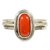 red coral ring natural  original gemstone moonga/munga silver ring for unisex