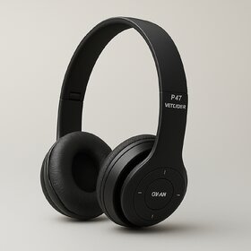 P47 Bluetooth Bluetooth Headphone Over Ear 4 Hours Playback Active Noise cancellation IPX4(Splash & Sweat Proof)