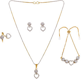 Hetprit Trendy Brass Pendent Combo Set  For Women