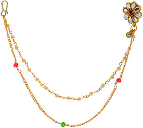 Hetprit Shimmering Graceful Gold Plated Nose Pin For Women
