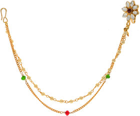 Hetprit Shimmering Gold Plated Graceful Nose Pin For Women