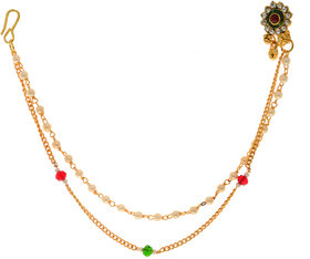 Hetprit Gold Plated Shimmering Graceful Nose Pin For Women