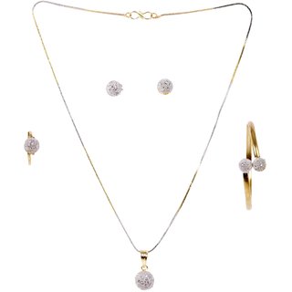 Hetprit Trendy Brass Pendent Combo Set  For Women