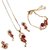 Hetprit Brass Gold Plated Red Colour Pendentt Set Combo For Woman