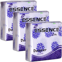 ESSENCE Tissue Paper Napkins 2 Ply Designs Printed Party Napkins Purple - 50 Serviettes (Pack of 3)