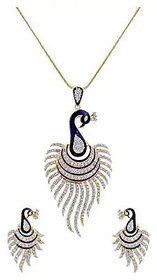 Hetprit Brass Gold Plated Pendent Set For Woman