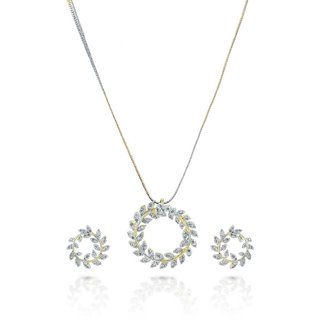 Hetprit Brass Gold Plated Pendent Set For Woman