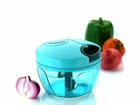 New Handy Mini Plastic Chopper, Handy Vegetable Chopper, Quick Cutter for Kitchen with 3 Stainless Steel Blade