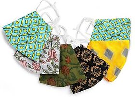 set of 6 cotton double ply reusable mask