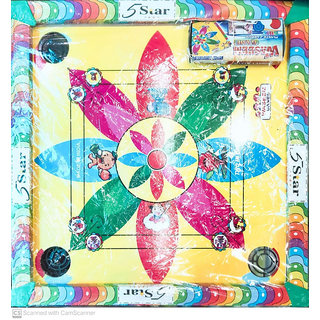 Buy Haraf Fashions Wooden Carrom Board cum Ludo 26 inch Medium With ...