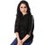 Venisa Wonderful Party Wear Rayon Shirt Style Black Color Designer Top For Girls  Woman