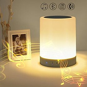 Wireless Bluetooth Speaker with Dimmable Multicolor LED Touch Lamp
