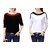 Vivient Women Black And White Shoulder T-shirt Combo of 2
