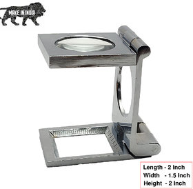 Three- Folding 8X Magnifier Hand-Free Standing Magnifying Glass Lens for Textile Optical Jewelry Inspection Tool