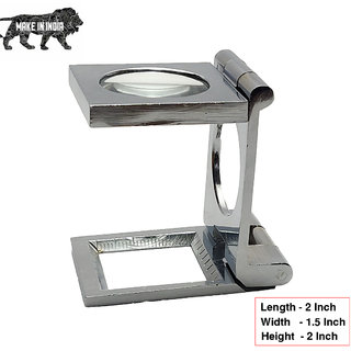 Three- Folding 8X Magnifier Hand-Free Standing Magnifying Glass Lens for Textile Optical Jewelry Inspection Tool