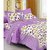 Cotton Floral Print 120 TC Double Bed Sheet With 2 Pillow Covers - (82 Inch X 92 Inch, Purple)