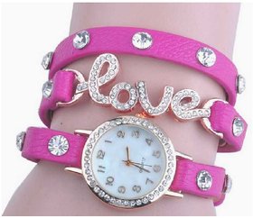 Axton Women Pink Color Round Dial Analog watch