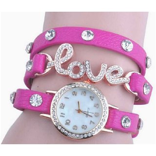 Axton Women Pink Color Round Dial Analog watch