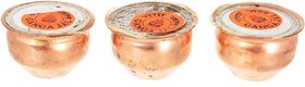 Kesar Zems Copper Gangajal Loti Set (4 cm x 4 cm x 3 cm, Copper, Pack of 3)