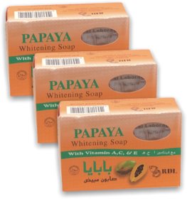 RDL Papaya Whitening Soap (Pack Of 3, 135g Each)