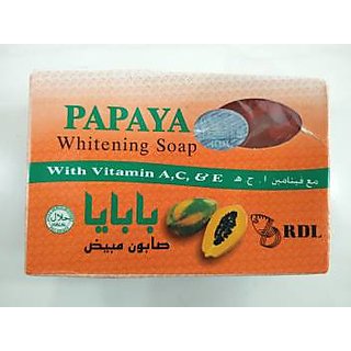 Rdl Papaya Whitening Soap 135 Gm gm Soap 135 Men  Women FMCG (pack ok 2)