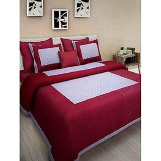 Pure Cotton Double Bed Sheet with Two Pillows