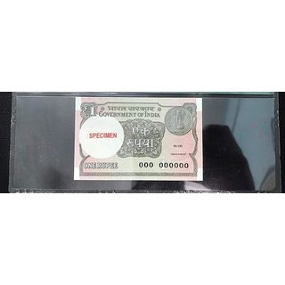 one rupees specimen note.