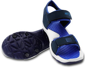 Sketchfab Men Regular Synthetic Leather Sandals For Men UK 6 - (White/Blue)