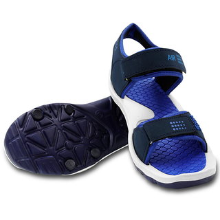 Sketchfab Men Regular Synthetic Leather Sandals For Men UK 6 - (White/Blue)