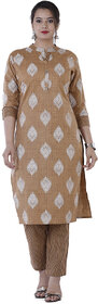 SUNSIM FASHION Cotton Printed Straight Kurti and Pant Set For Women & Girls.