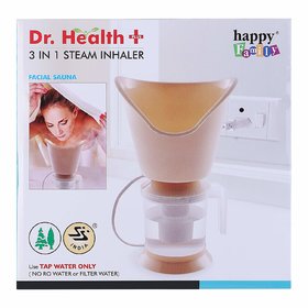 Dr.Health 3 In 1 Steamer, Steam inhaler for cold and cough, Soothes (Balm effect) Steam Vaporizer - Beige Color