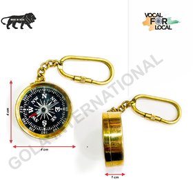 Gola International Brass Magnetic Direction Compass Keychain.