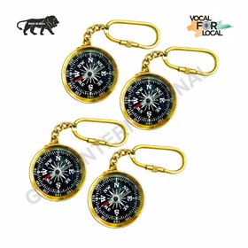 Gola International Brass Magnetic Direction Compass Keychain Pack of 4.