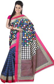 SVB Multicolor Cotton Block Print Saree With Blouse