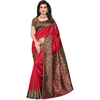 SVB Saree Maroon Silk Kalamkari Saree With Blouse