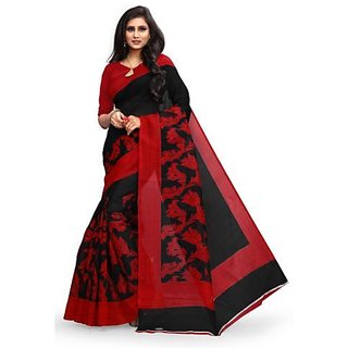 Svb Black Printed With Blouse Saree