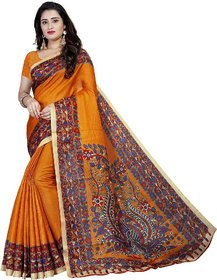 Sharda Creation Yellow Mysore Silk Printed With Blouse Saree