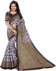Sharda Creation Black Mysore Silk Printed With Blouse Saree